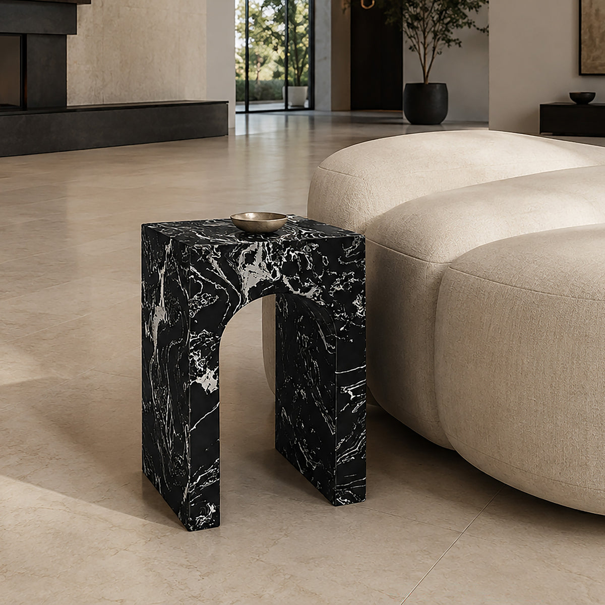 Atticus Square Accent Table in Napoleon Black