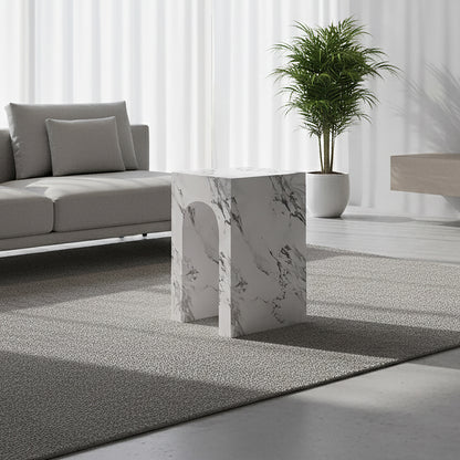 Atticus Square Accent Table – Bulgari White – 2