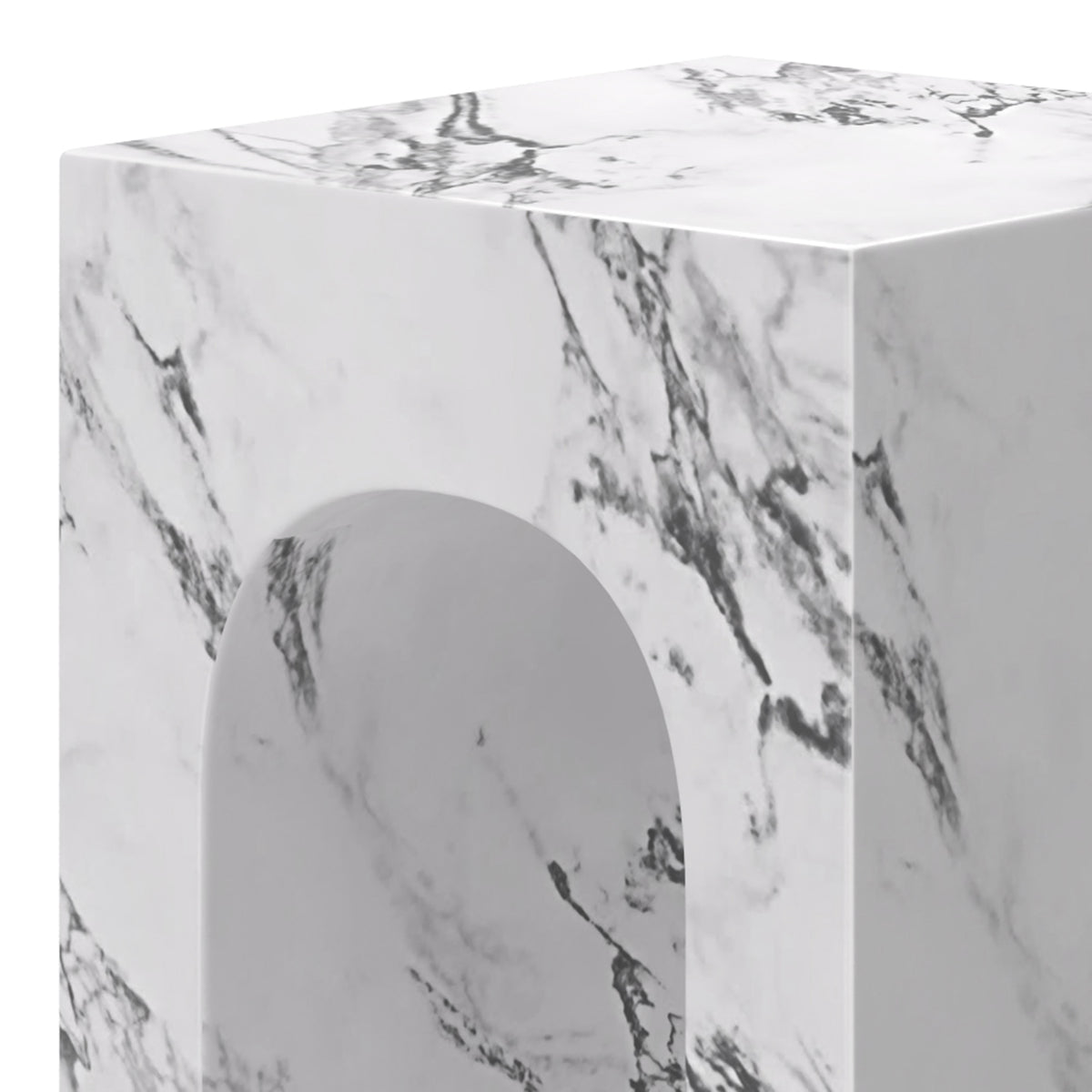 Atticus Square Accent Table – Bulgari White – 3