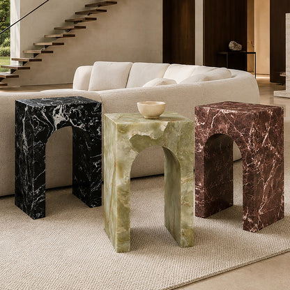 Atticus Square Accent Table in Jade Onyx