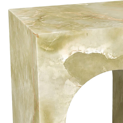 Atticus Square Accent Table in Jade Onyx