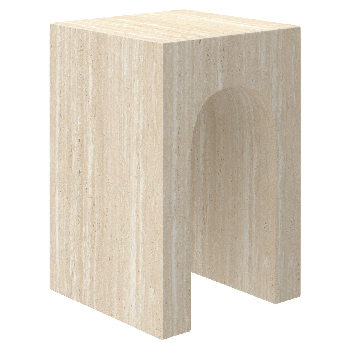 Atticus Square Accent Table – Travertine – 1
