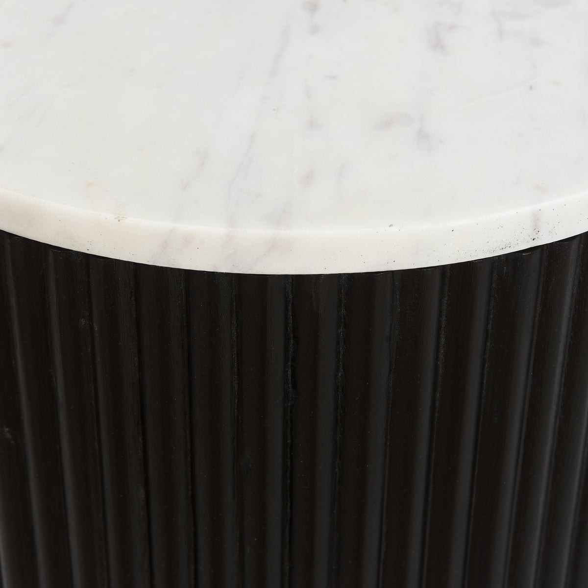 Reyna Round Accent Table with Storage – Black and White – 6