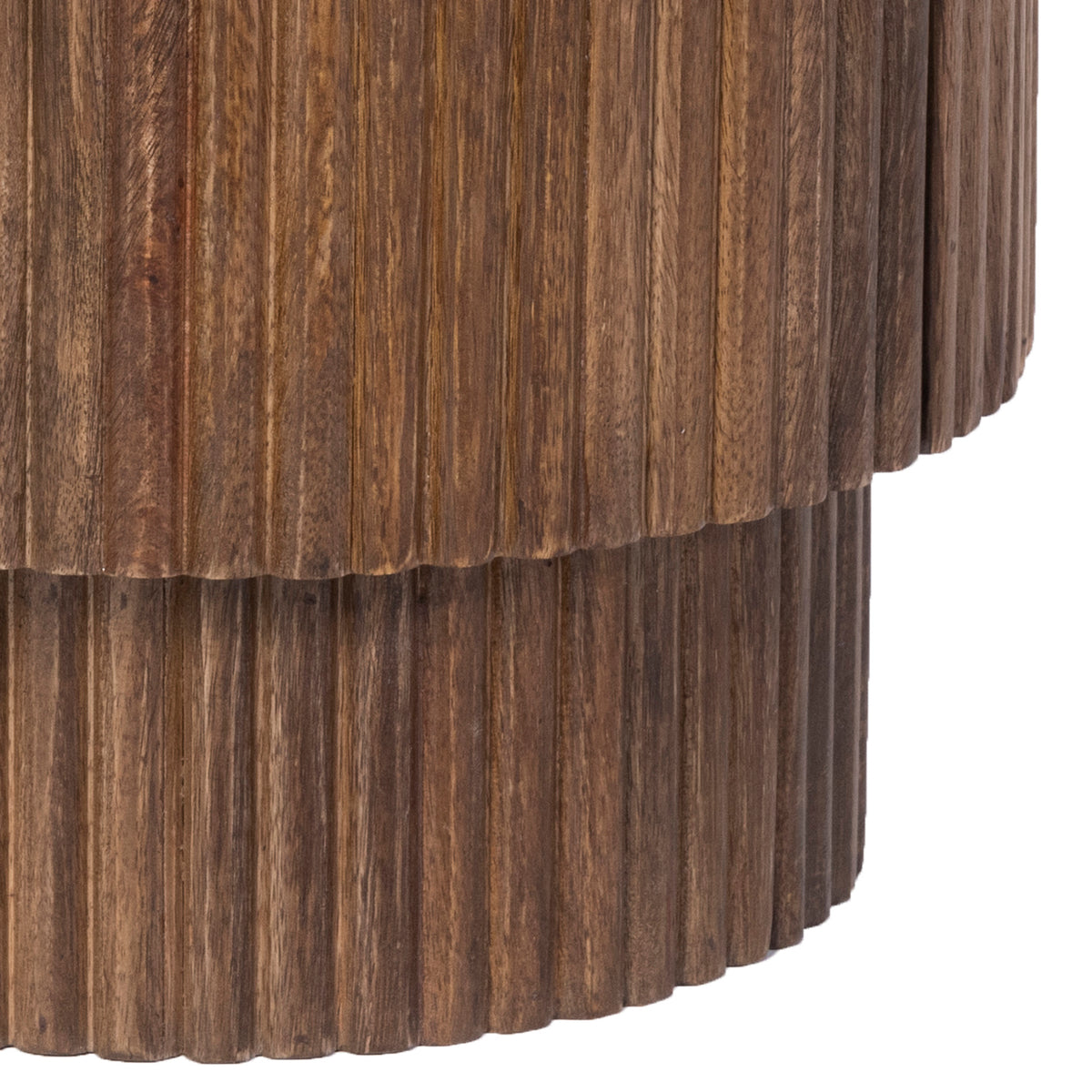 Reyna Round Accent Table with Storage – Walnut and White – 7