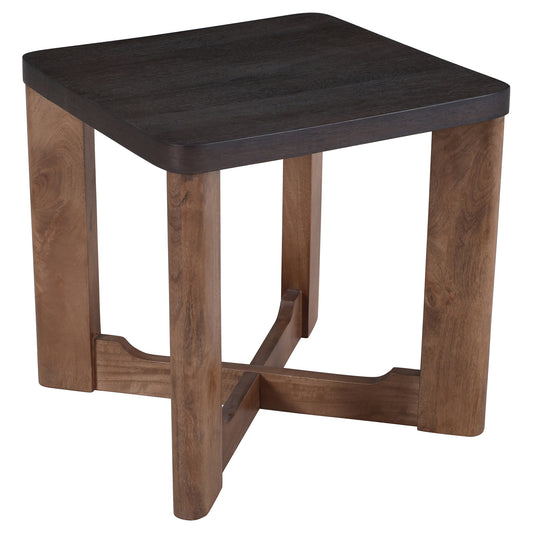 Merano Square Accent Table in Mocha and Walnut