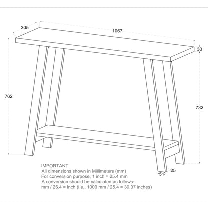 Volsa Console Table, 42" – Walnut – 8