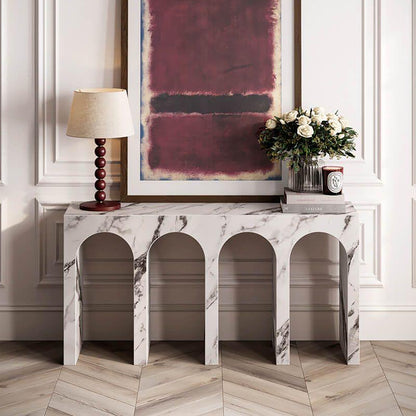 Atticus Console Table, 59" – Bulgari White – 2