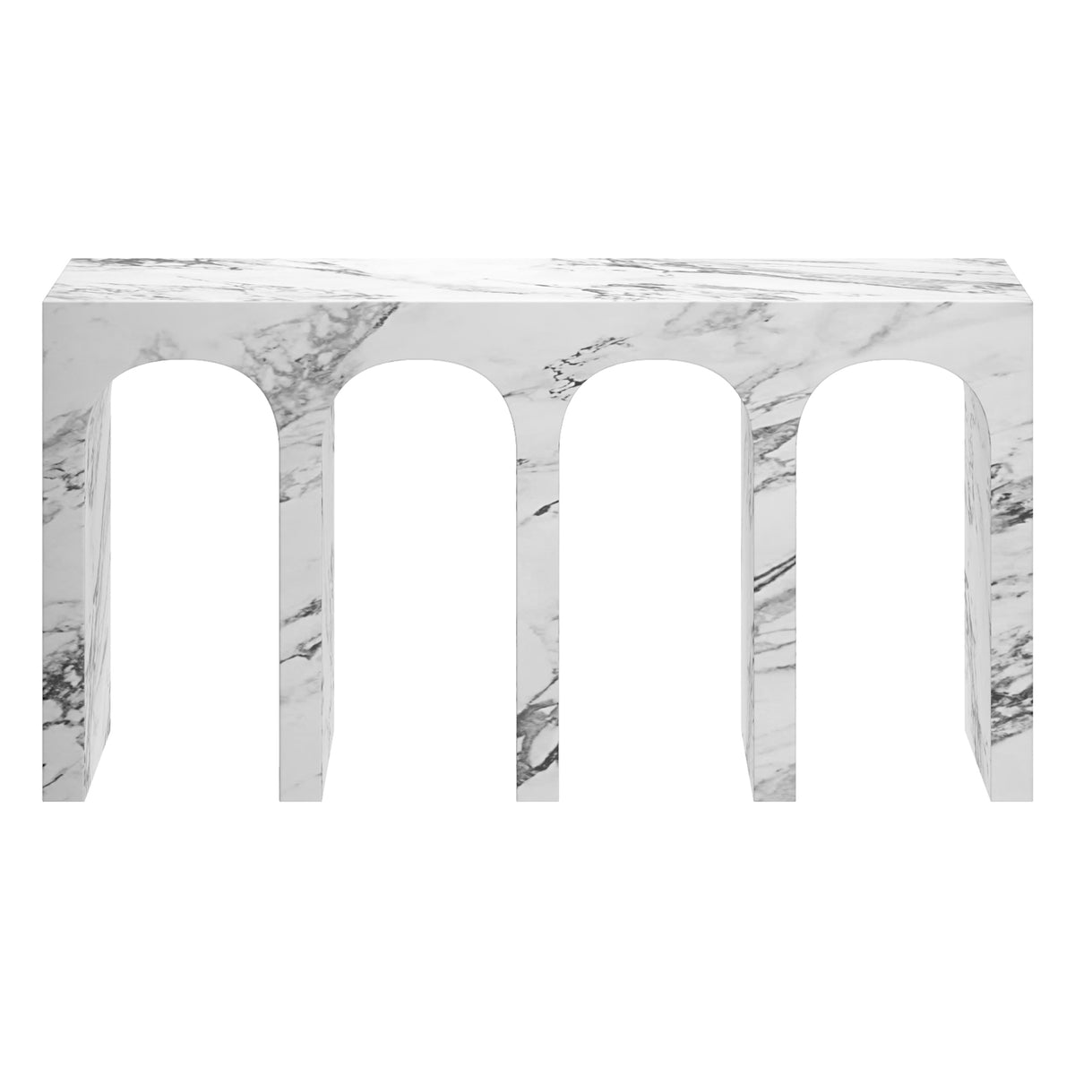 Atticus Console Table, 59" – Bulgari White – 5