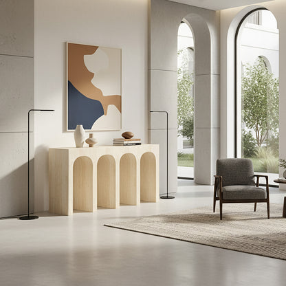 Atticus Console Table, 59" – Travertine – 2