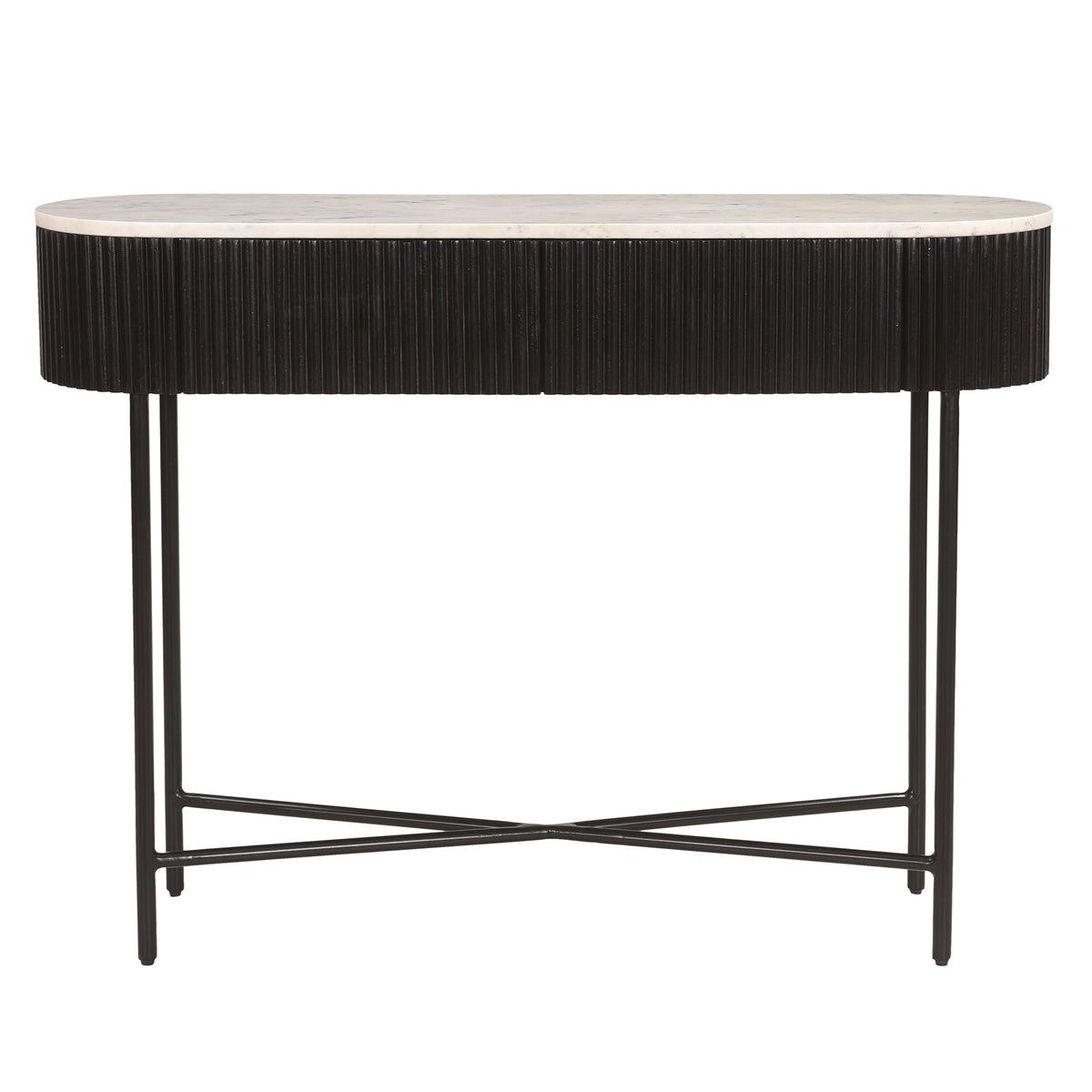 Reyna Console Table, 39" with Drawers – Black and White – 4