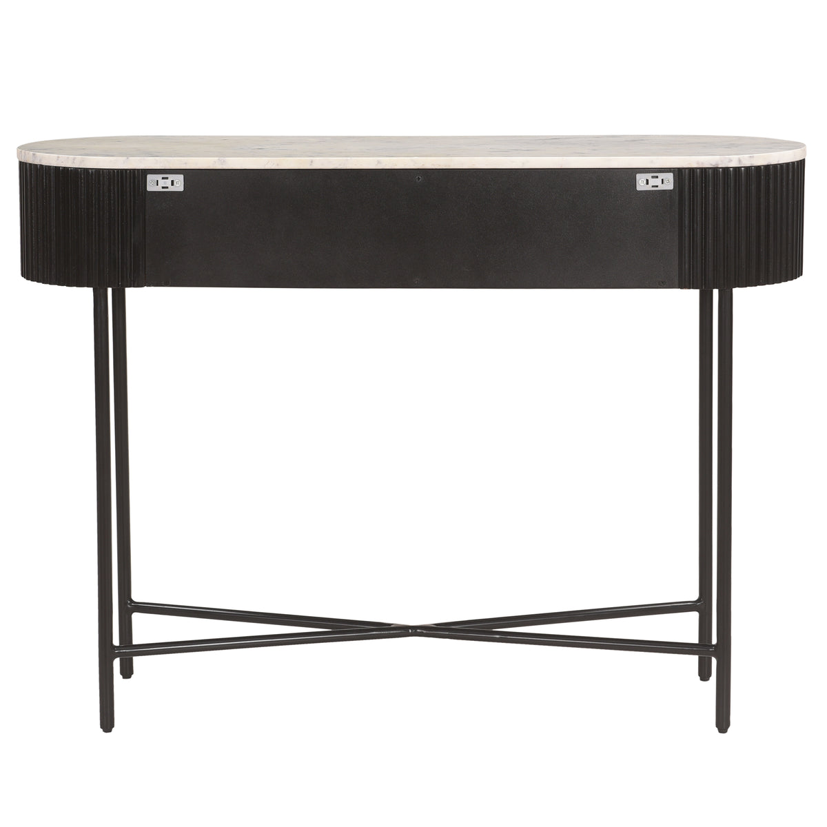 Reyna Console Table, 39" with Drawers – Black and White – 5