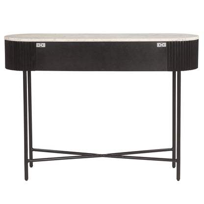 Reyna Console Table, 39" with Drawers – Black and White – 5