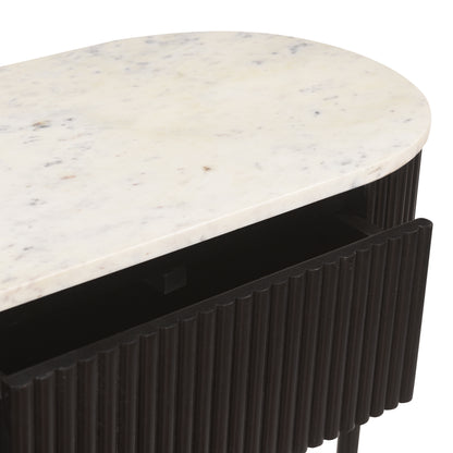 Reyna Console Table, 39" with Drawers – Black and White – 6