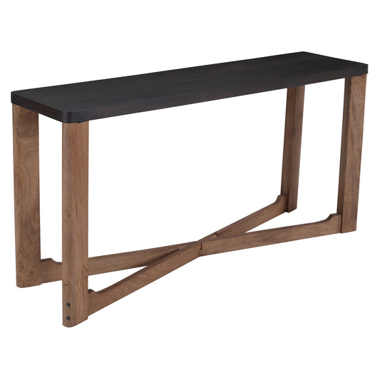 Merano Console Table, 58" in Mocha and Walnut