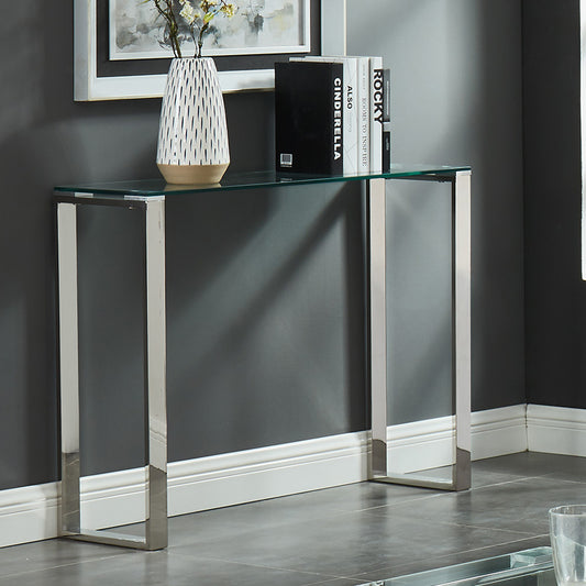 Zevon Console and Desk, 39.5" in Silver