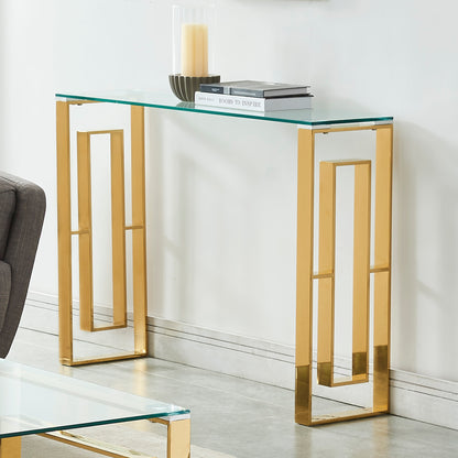 Eros Console and Desk, 39.5" – Gold – 2