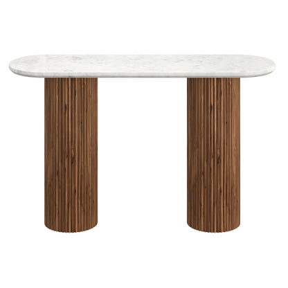 Jilsa Console Table, 50" – Walnut and White – 3