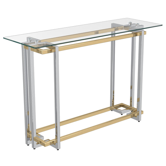 Florina Console Table, 47.25" in Silver and Gold
