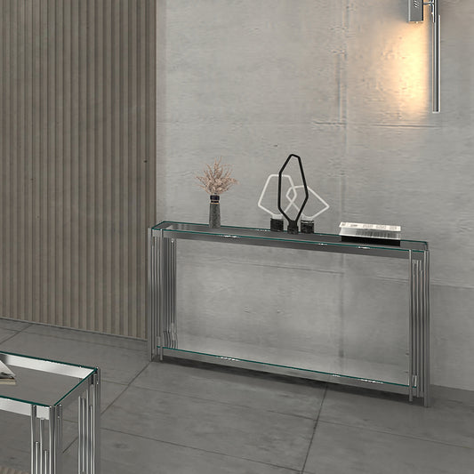 Estrel Console Table, 48.75" in Silver
