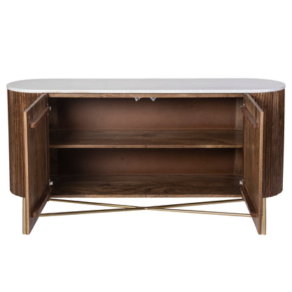 Reyna Sideboard, 57" – Walnut and White – 3