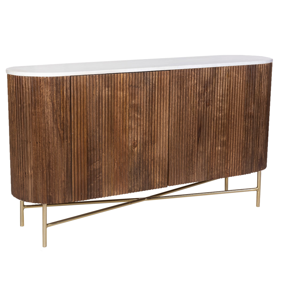 Reyna Sideboard, 57" – Walnut and White – 1