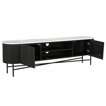 Reyna Media Cabinet, 71" – Black and White – 3