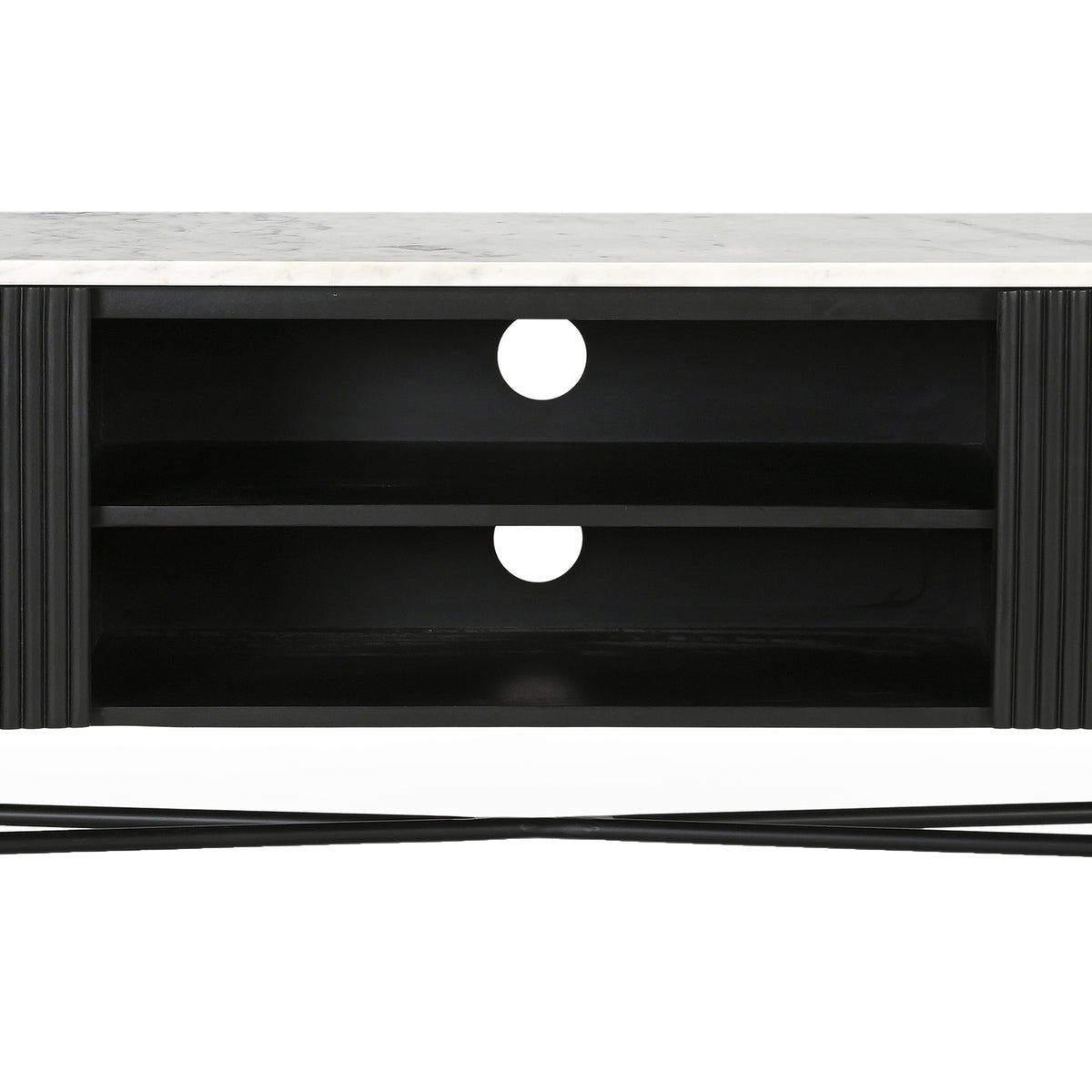 Reyna Media Cabinet, 71" – Black and White – 4