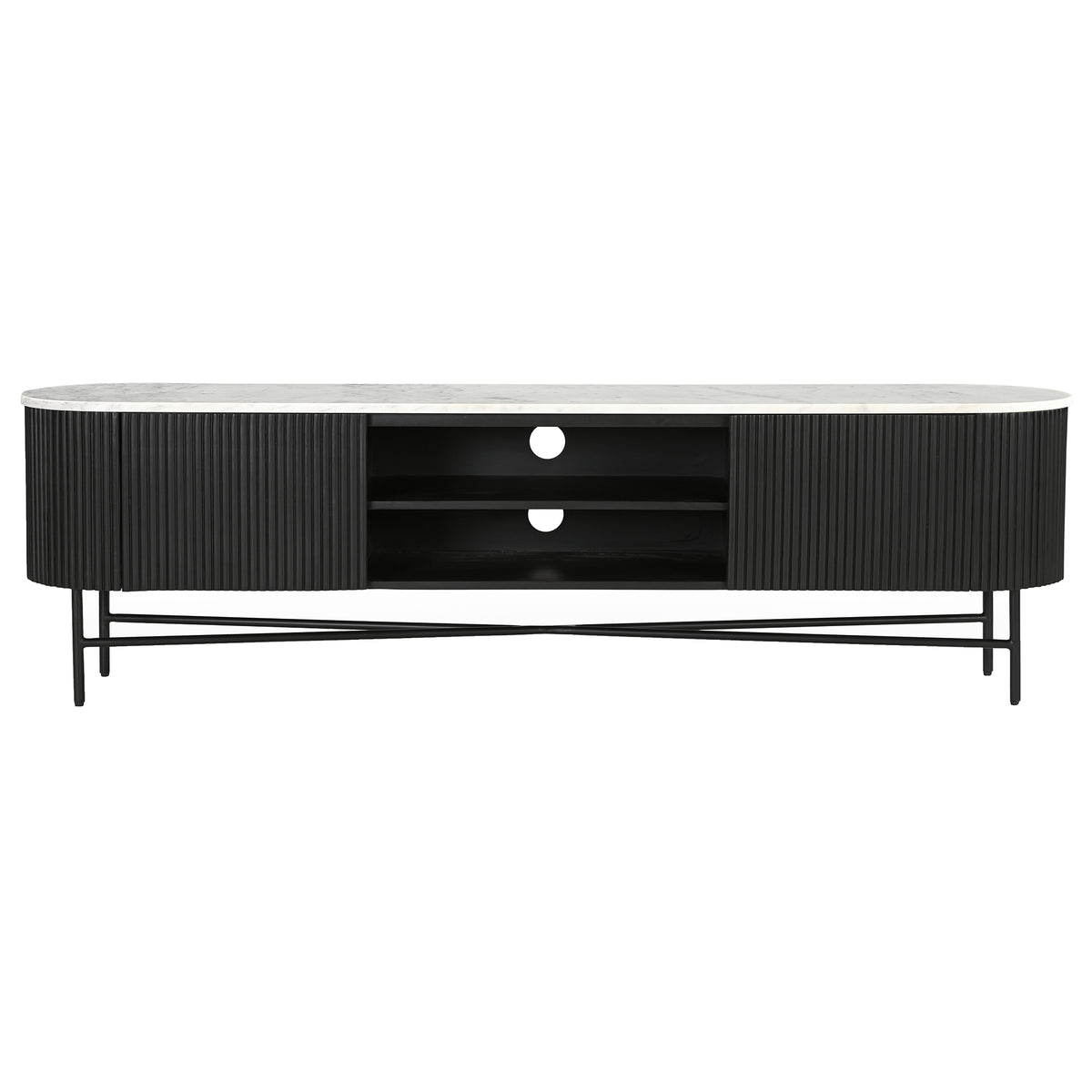 Reyna Media Cabinet, 71" – Black and White – 5