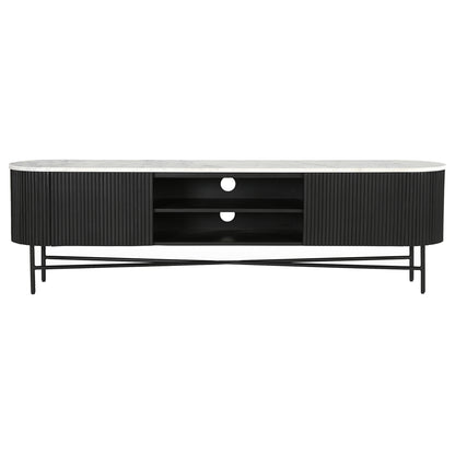 Reyna Media Cabinet, 71" – Black and White – 5