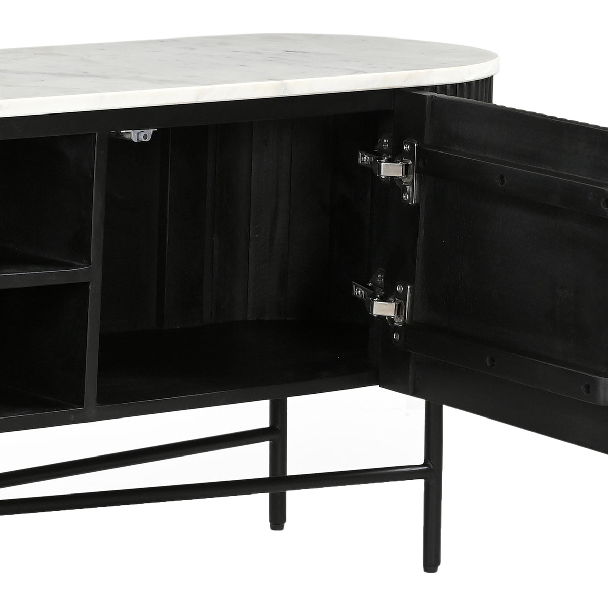 Reyna Media Cabinet, 71" – Black and White – 7