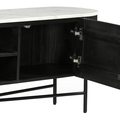 Reyna Media Cabinet, 71" – Black and White – 7