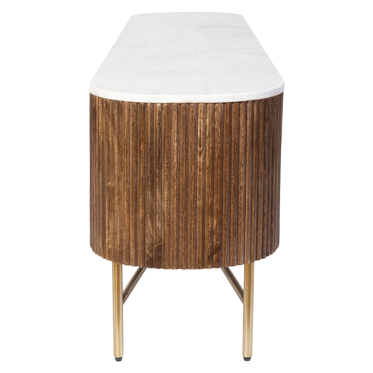 Reyna Media Cabinet, 71" – Walnut and White – 4