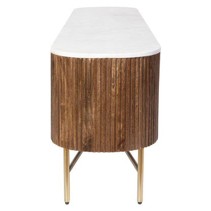 Reyna Media Cabinet, 71" – Walnut and White – 4
