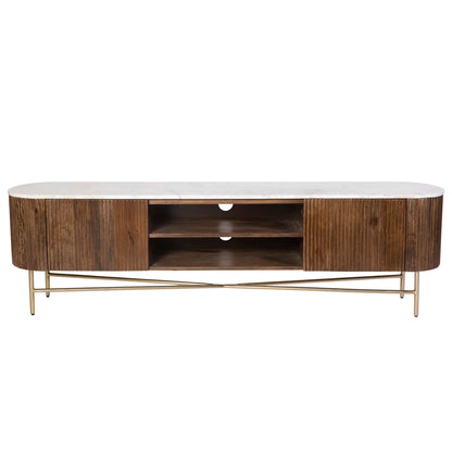 Reyna Media Cabinet, 71" – Walnut and White – 5