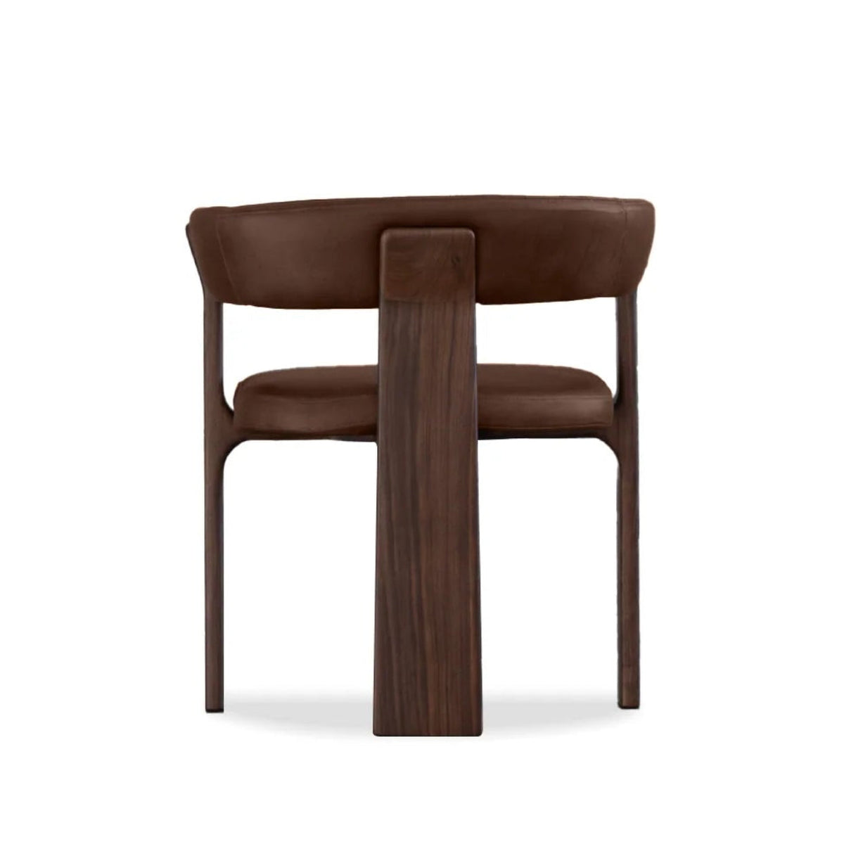 Duke Dining Armchair in Vintage Mocca leather with walnut frame — side view