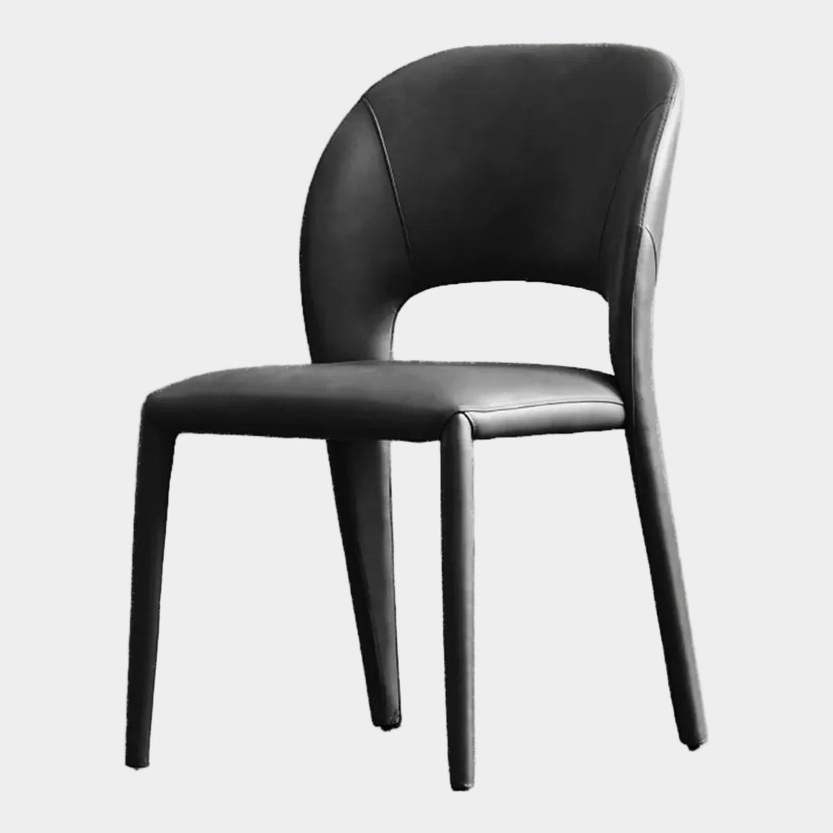 Bosco Dining Chair in Caviar Black Sauvage Leather