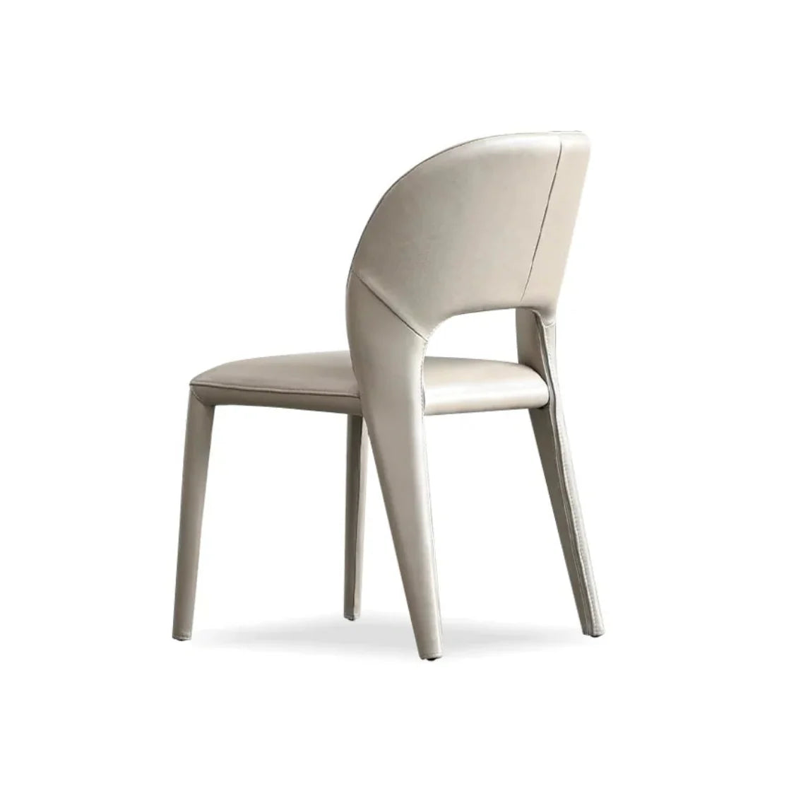 Bosco Dining Chair in Studio Taupe Pebbled Leather, back angle