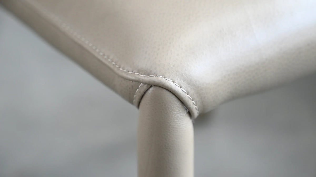 Bosco Dining Chair in Studio Taupe Pebbled Leather, dining room scene