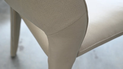 Bosco Dining Chair in Studio Taupe Pebbled Leather, lifestyle scene