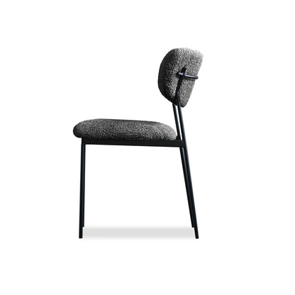 Clique Dining Chair in Chalkboard Grey, side profile showing steel frame