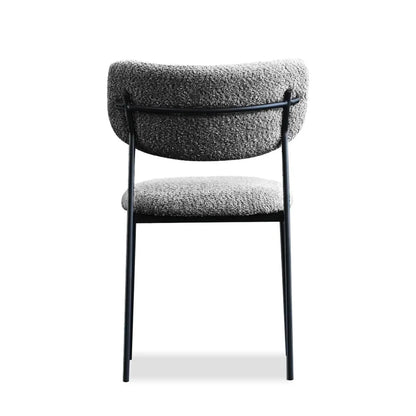 Clique Dining Chair in Chalkboard Grey, back view with frame bar