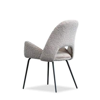 Dolce Dining Chair in Cool Taupe, back three-quarter view with back cutout