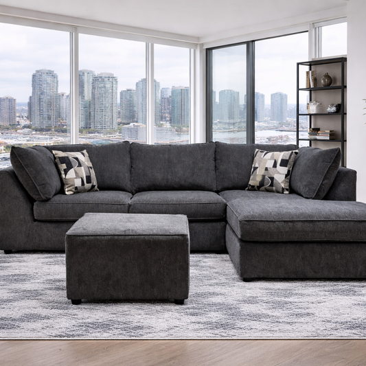 3212 Collection Canadian Made Modular Sectional In Dark Grey