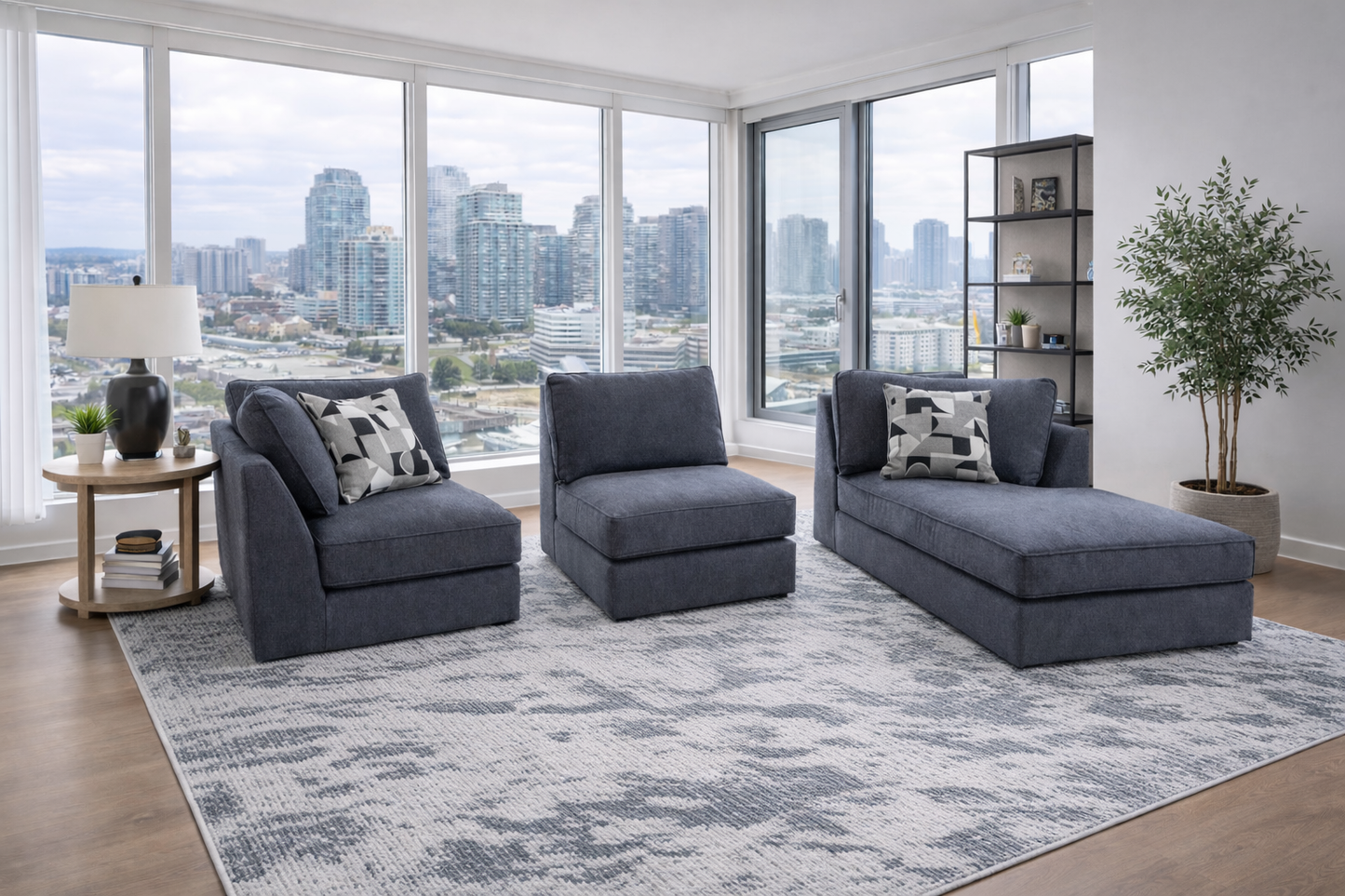 3212 Collection Canadian Made Modular Sectional In Dark Grey