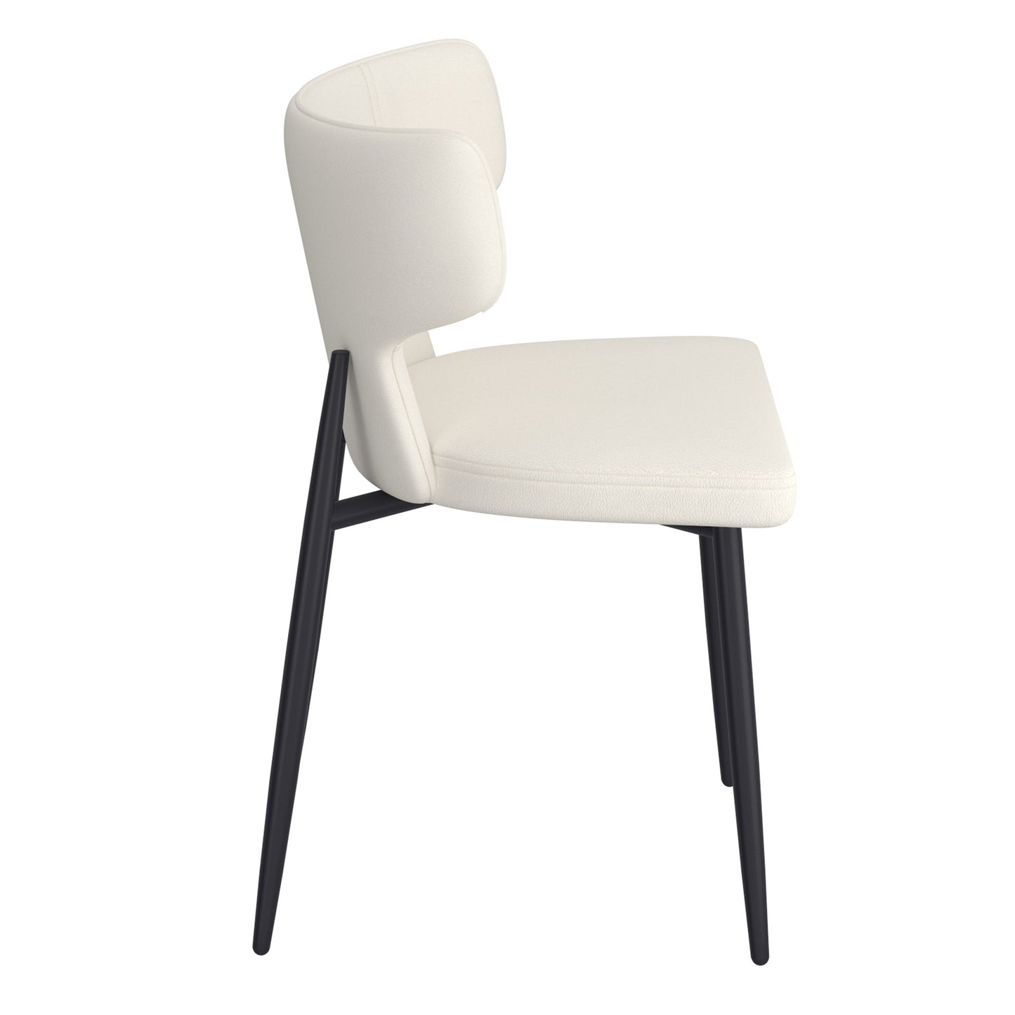 Olis Dining Chair, set of 2, in Beige Faux Leather and Black