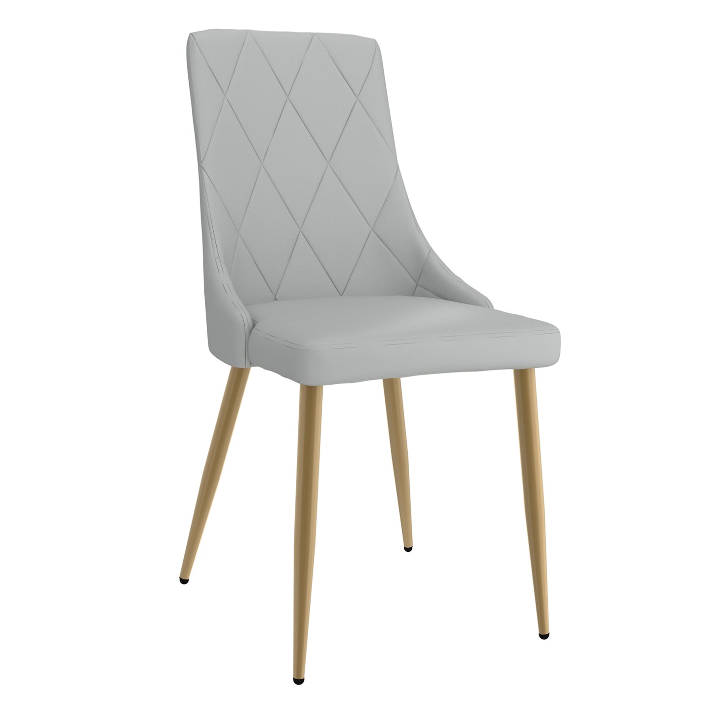 Antoine Dining Chair, set of 2, in Light Grey and Aged Gold