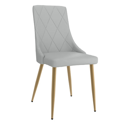 Antoine Dining Chair, set of 2, in Light Grey and Aged Gold