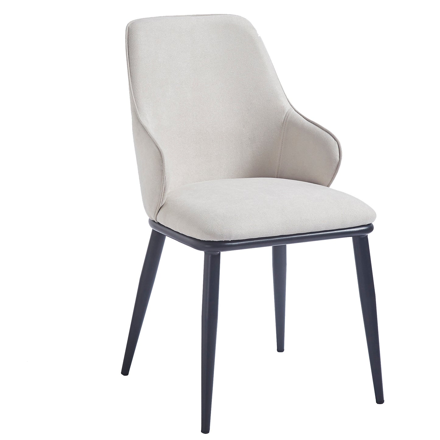Kash Dining Chair, set of 2, in Beige Fabric and Black