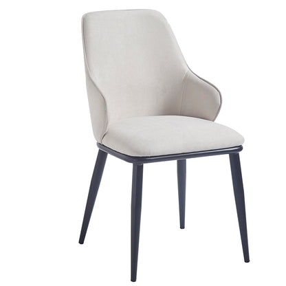 Kash Dining Chair, set of 2, in Beige Fabric and Black