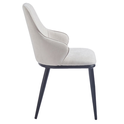 Kash Dining Chair, set of 2, in Beige Fabric and Black